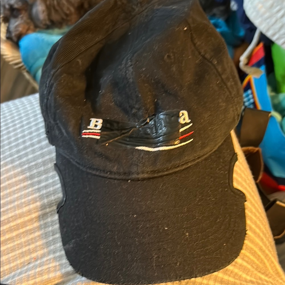 Black Cap Balenciaga with Embroidered Logo